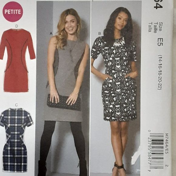 McCall's #M7464 Sewing pattern petite 14-22 dress fitted uncut New - Picture 1 of 1